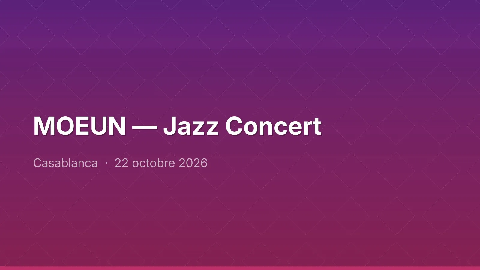 MOEUN — Jazz Concert