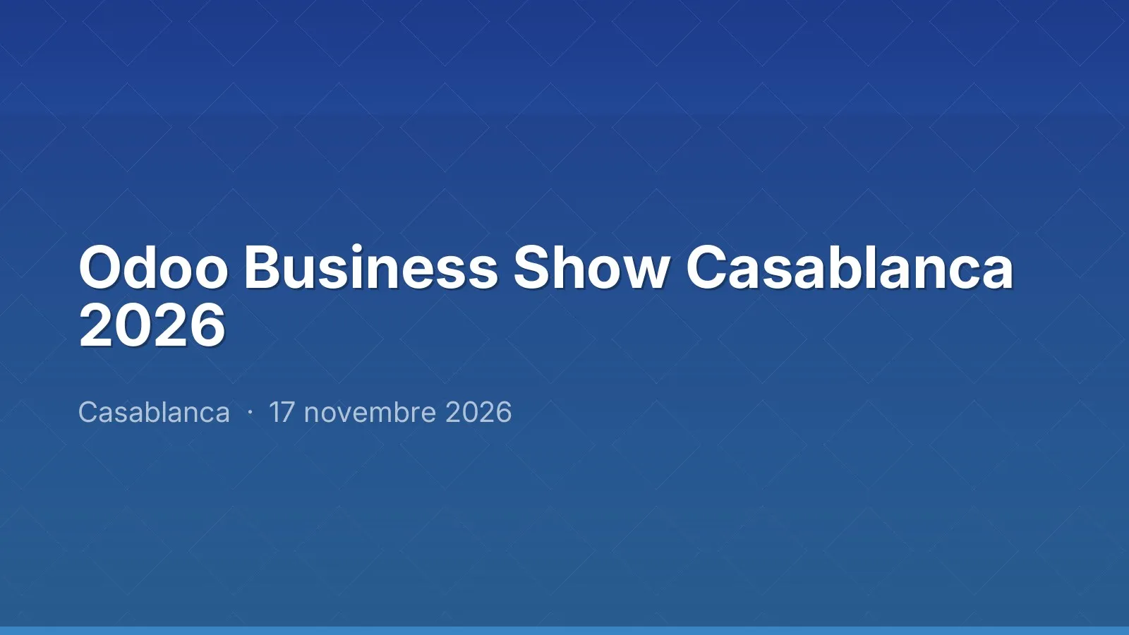 Odoo Business Show Casablanca 2026