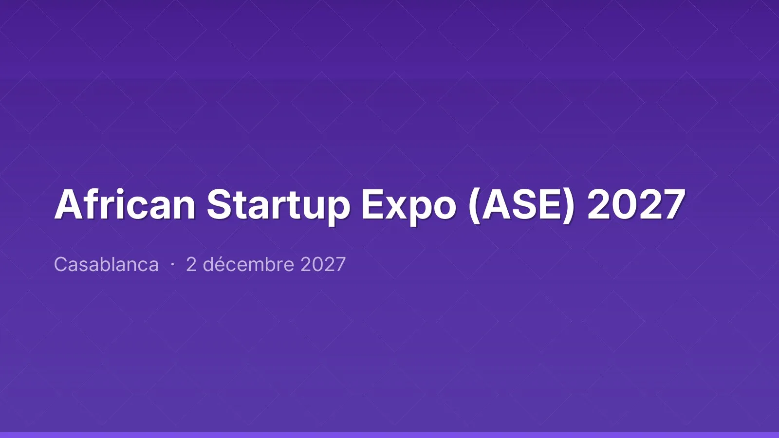 African Startup Expo (ASE) 2027