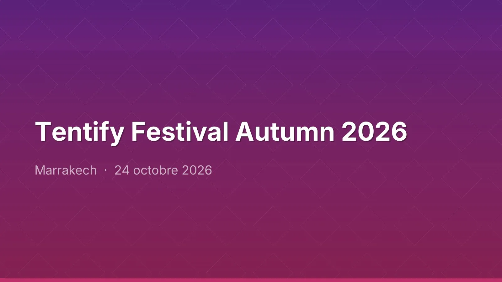 Tentify Festival Autumn 2026
