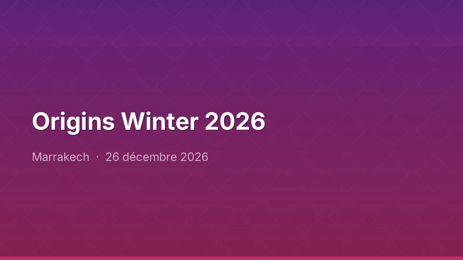 Origins Winter 2026