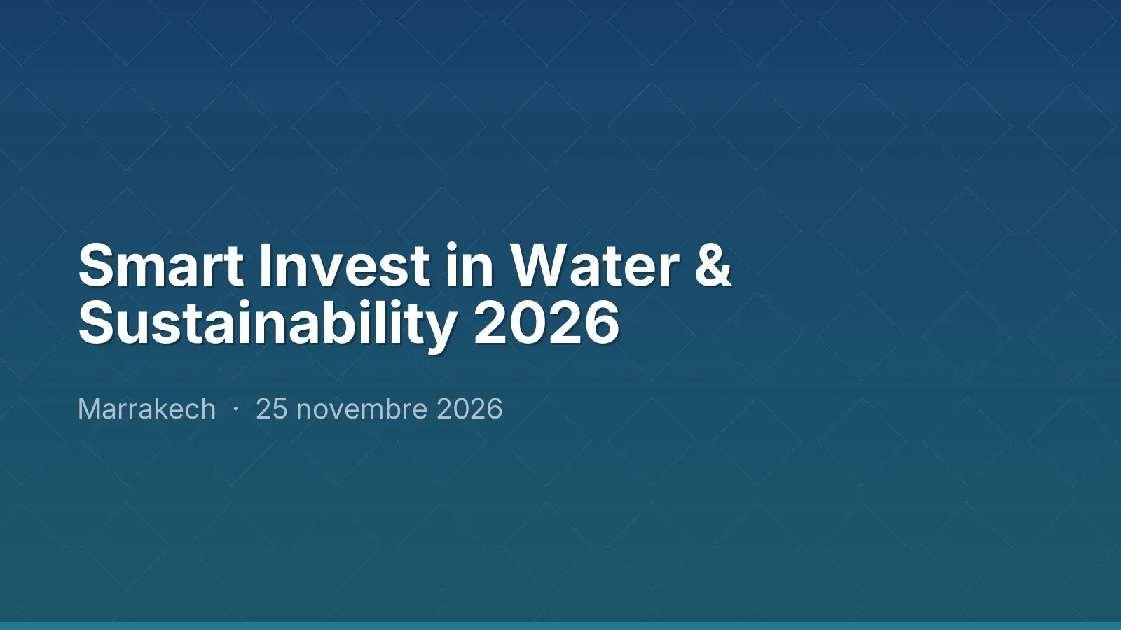 Smart Invest in Water & Sustainability 2026