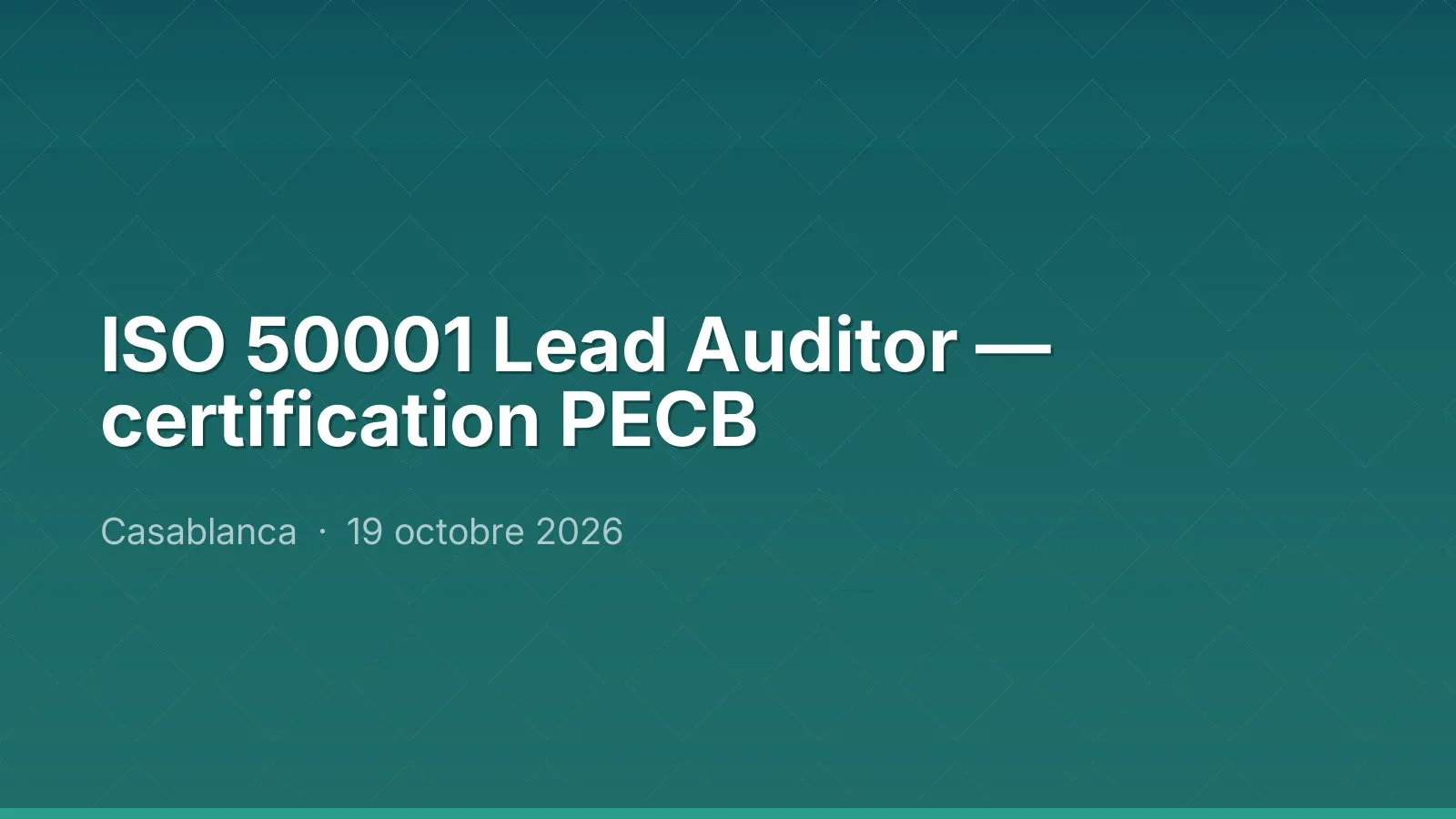 ISO 50001 Lead Auditor — certification PECB