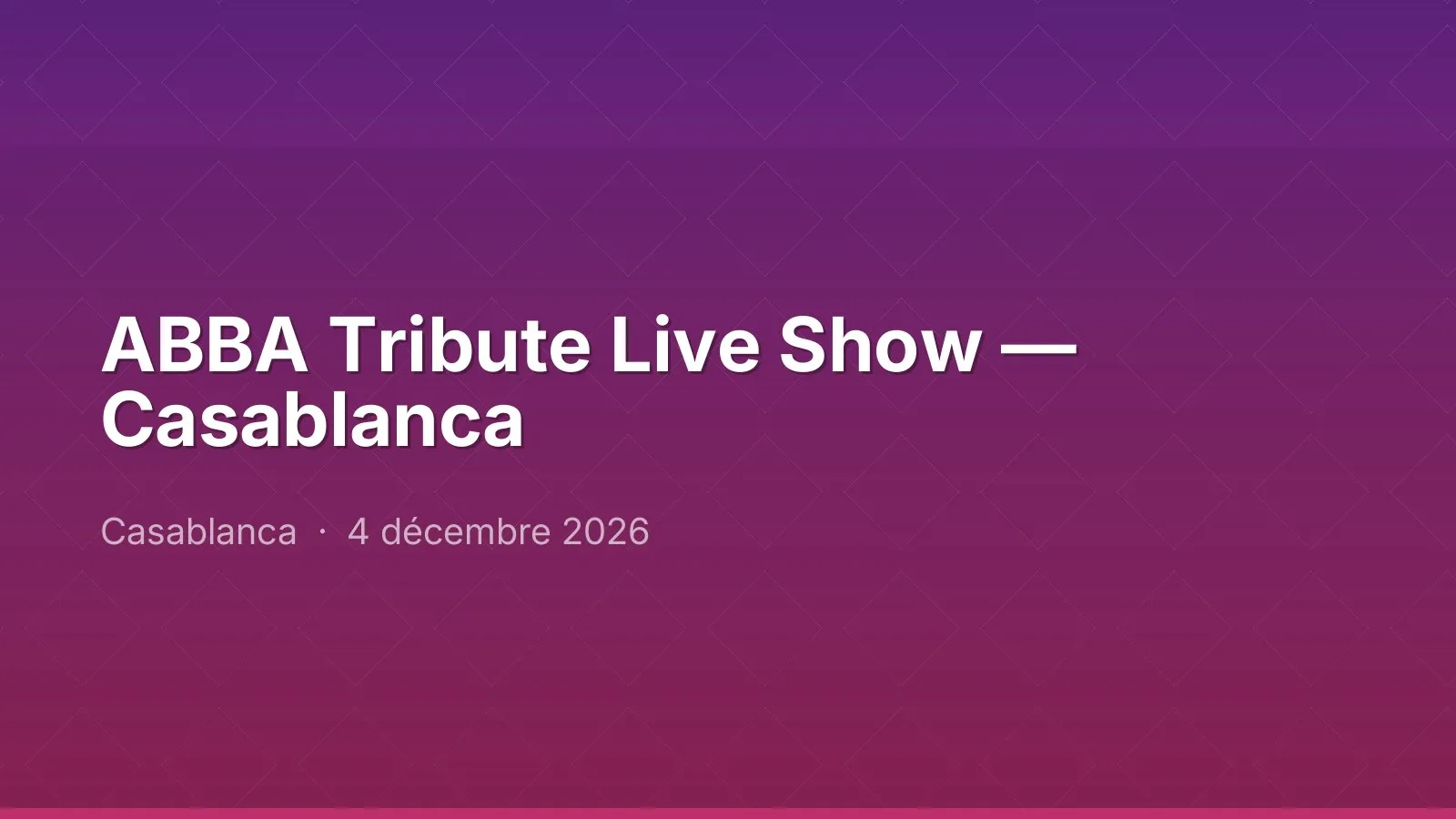 ABBA Tribute Live Show — Casablanca