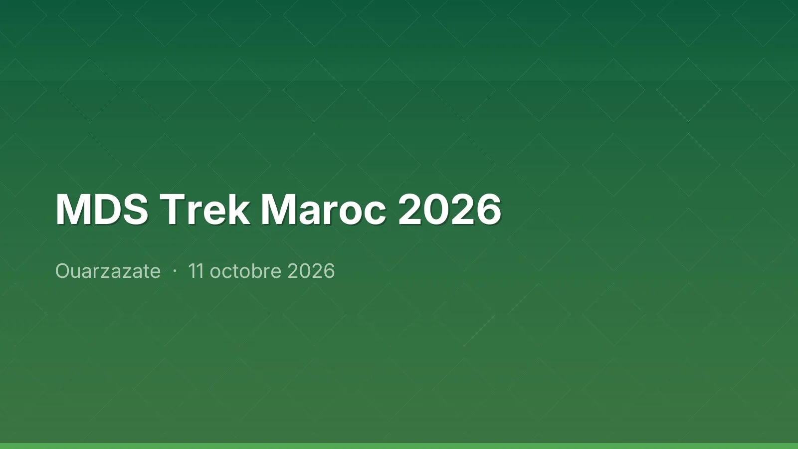MDS Trek Maroc 2026