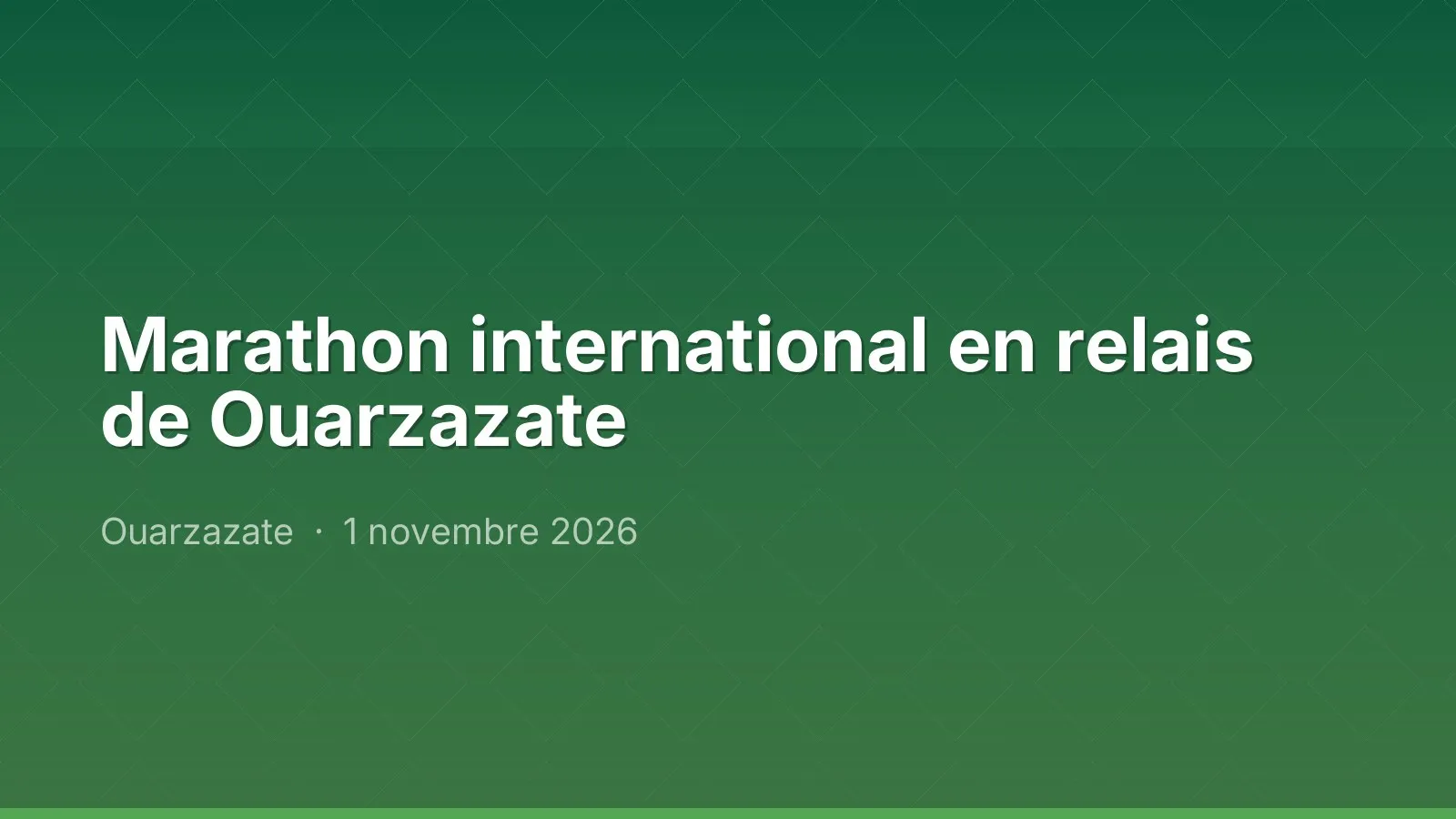 Marathon international en relais de Ouarzazate