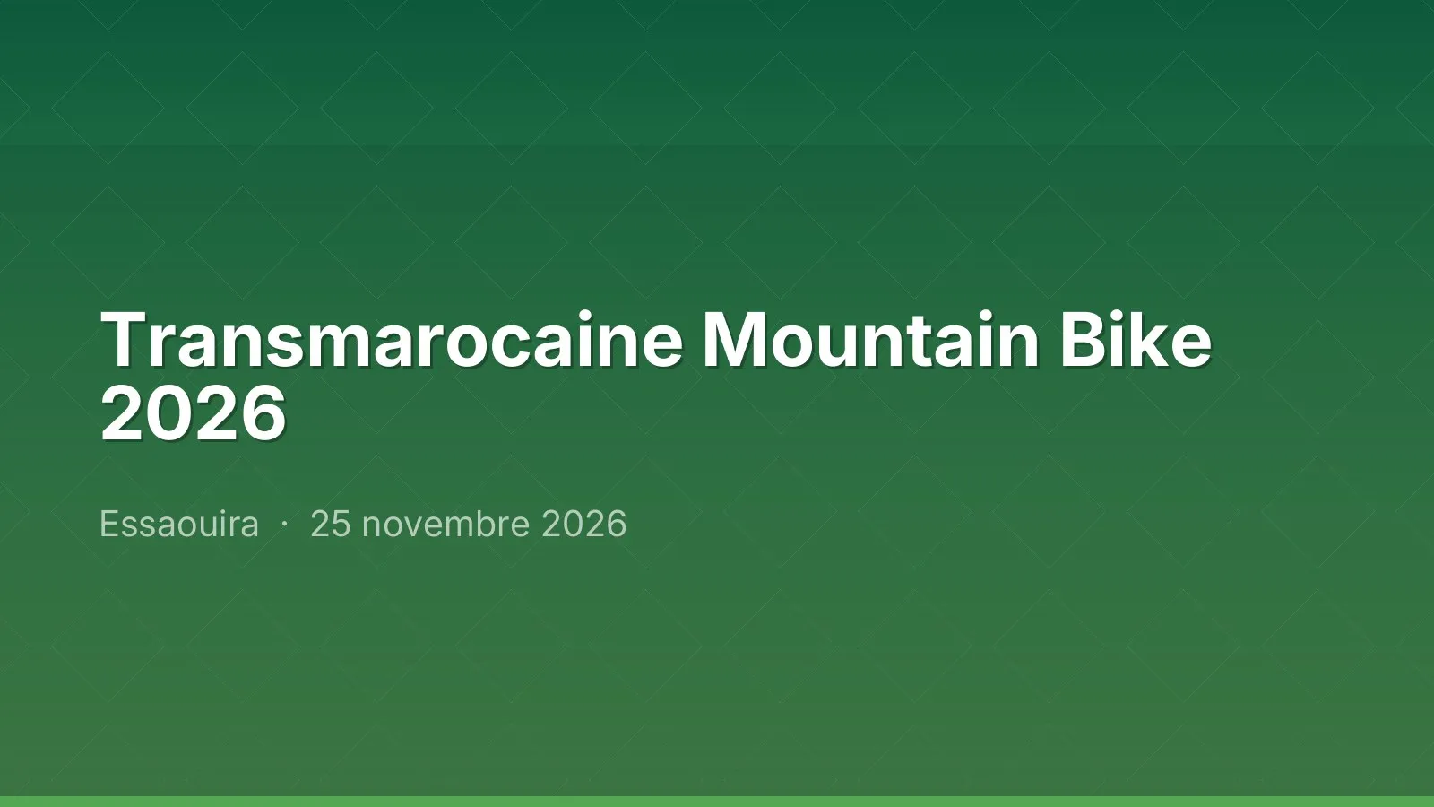 Transmarocaine Mountain Bike 2026