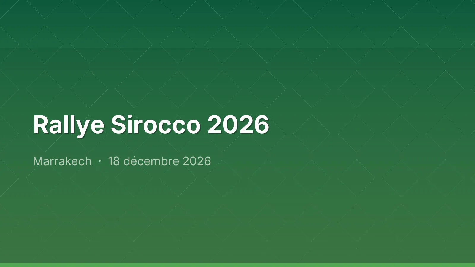 Rallye Sirocco 2026