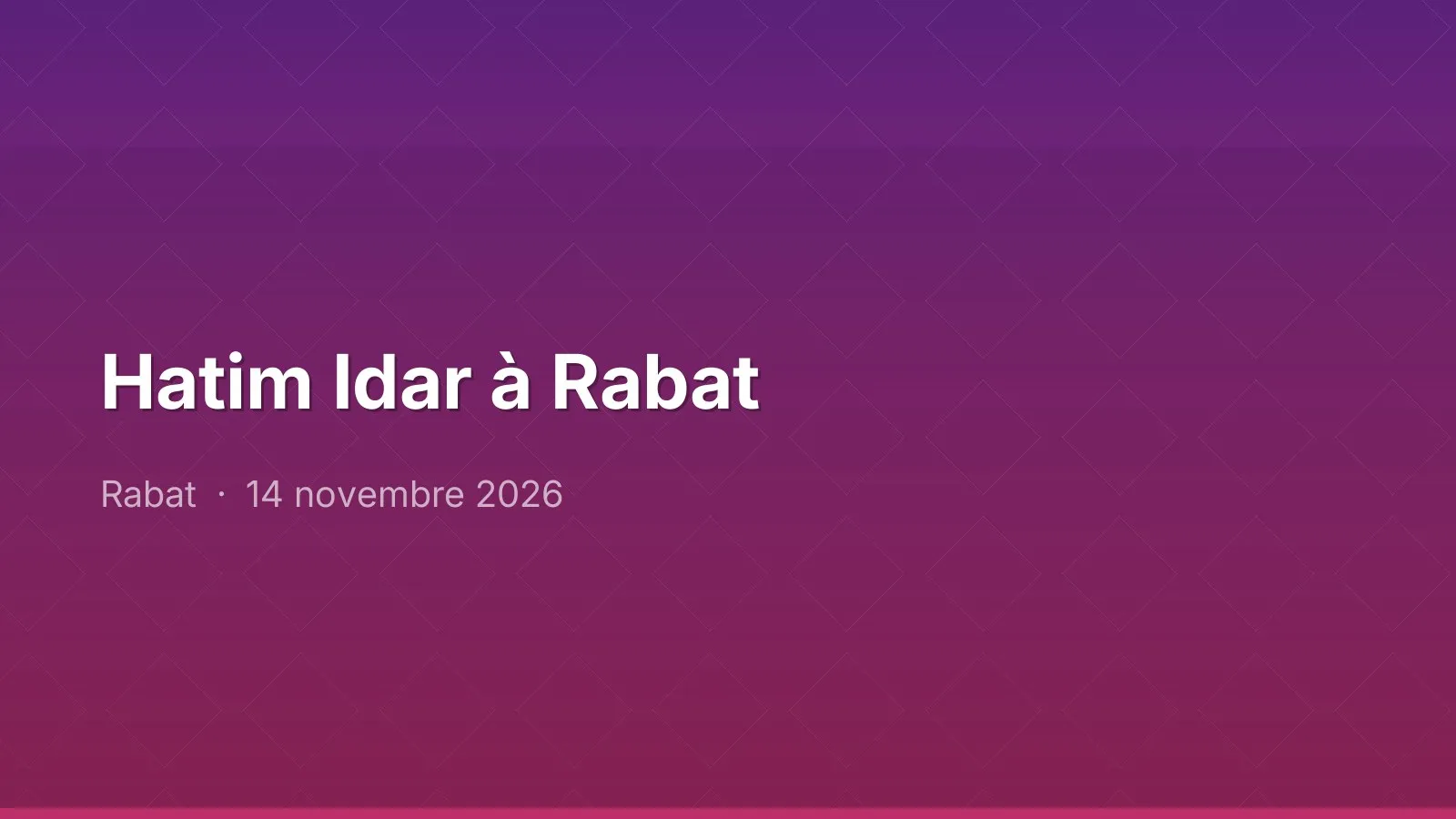 Hatim Idar à Rabat