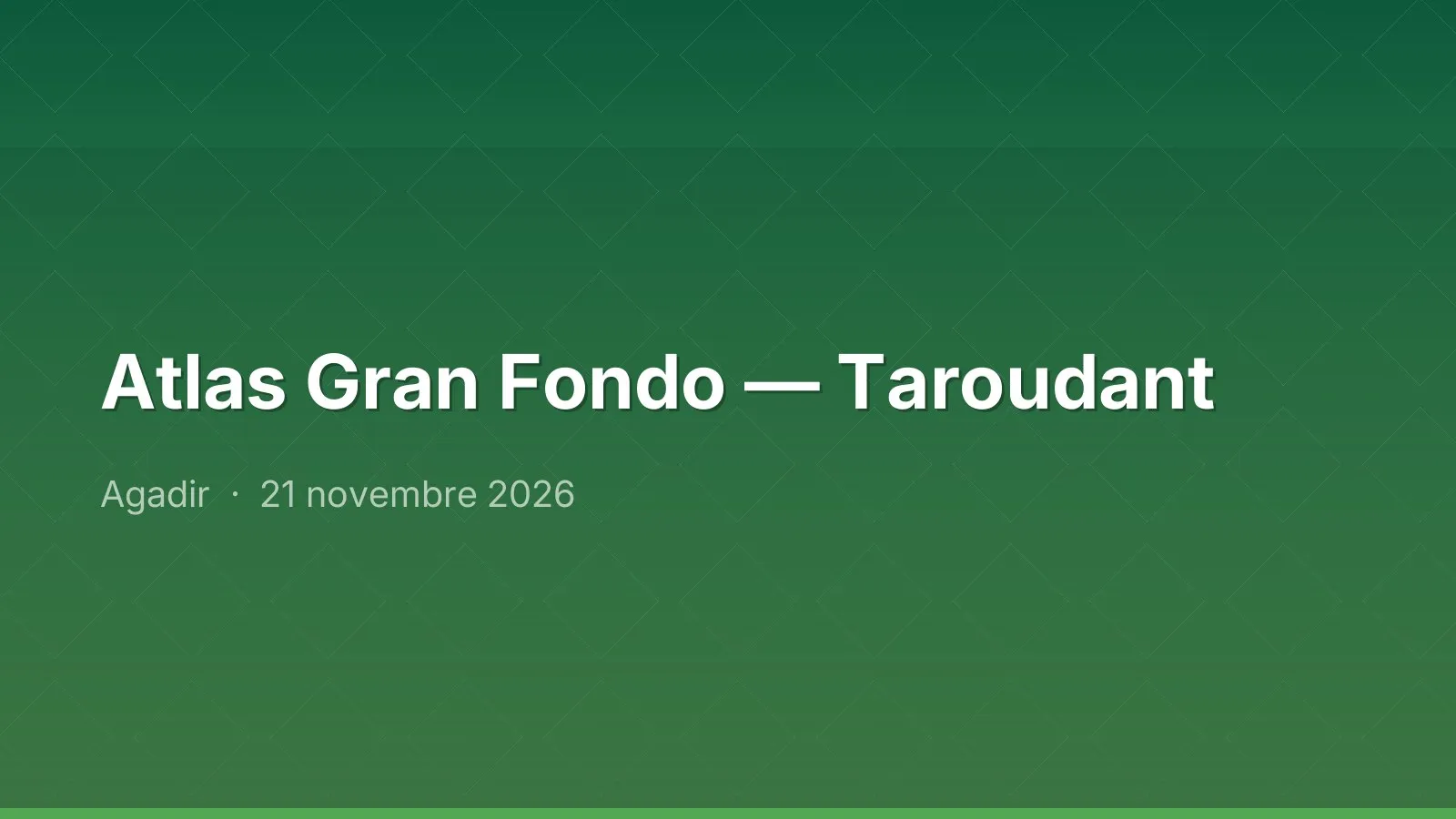 Atlas Gran Fondo — Taroudant