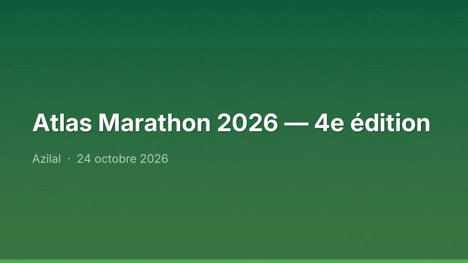Atlas Marathon 2026 — 4e édition