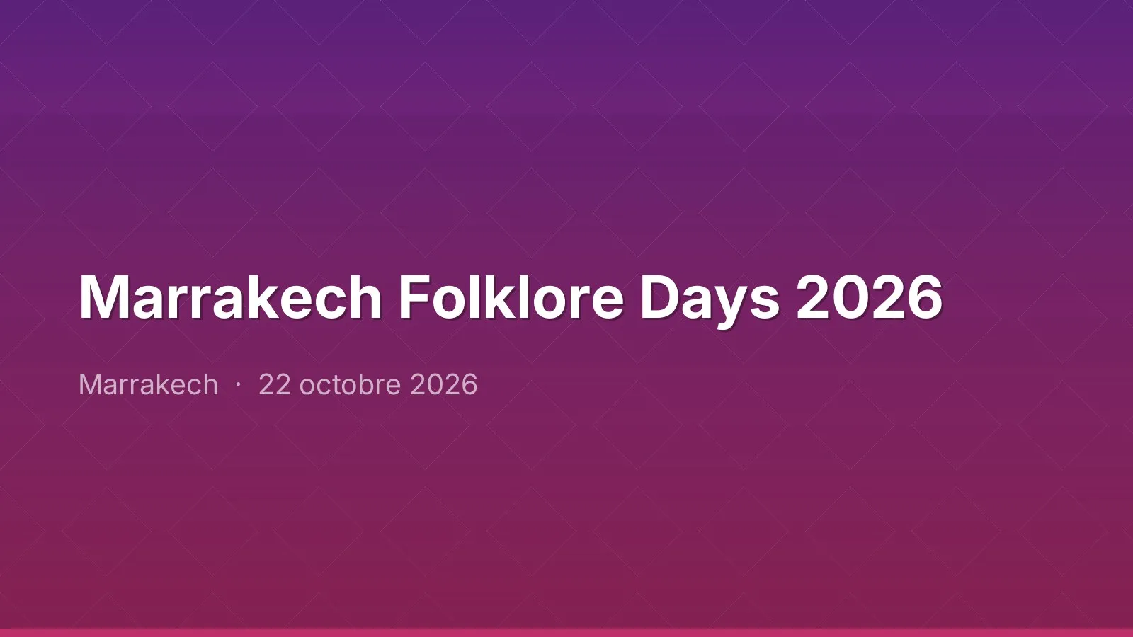 Marrakech Folklore Days 2026