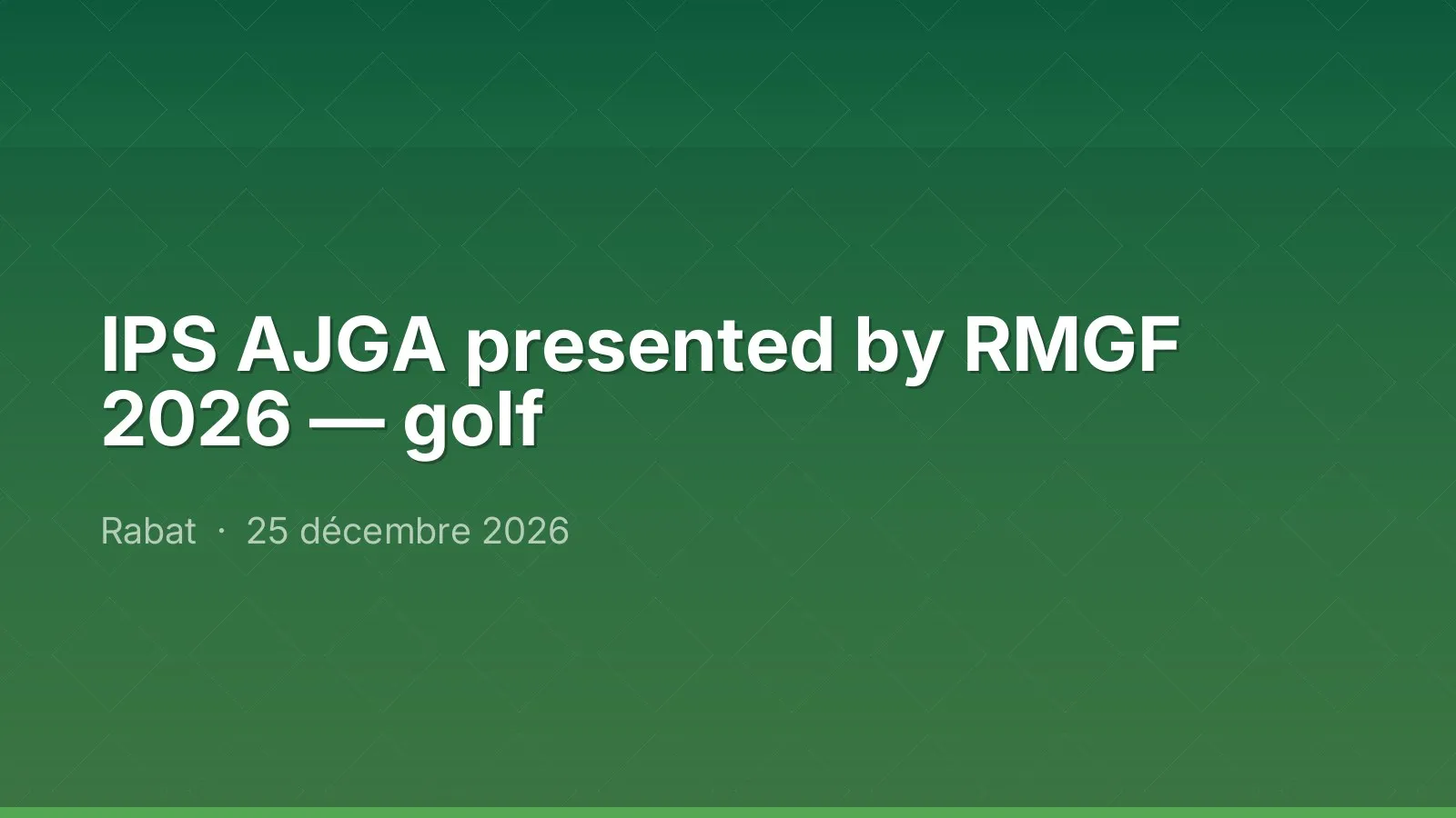 IPS AJGA presented by RMGF 2026 — golf