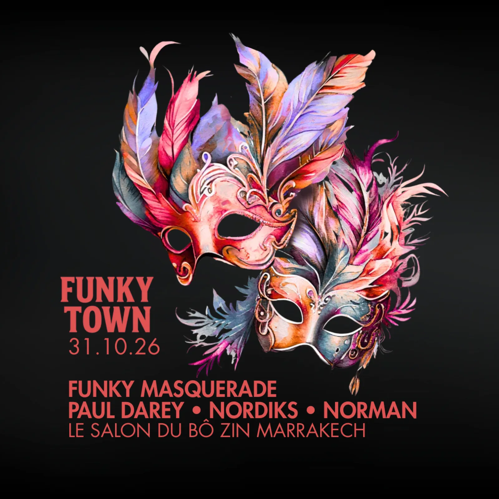 Funky Masquerade — nuit d'Halloween au Salon du Bô Zin, Marrakech