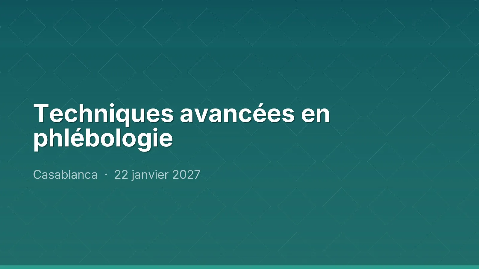 Techniques avancées en phlébologie