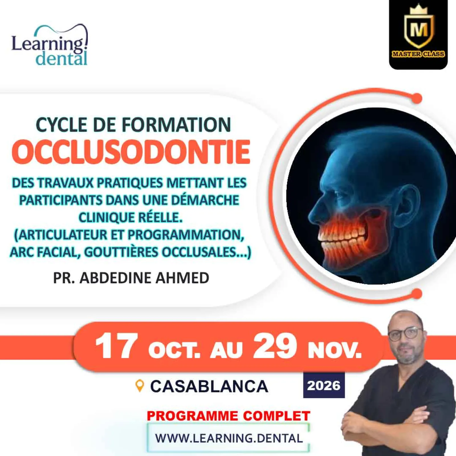 Cycle de formation en occlusodontie — Pr Ahmed Abdedine
