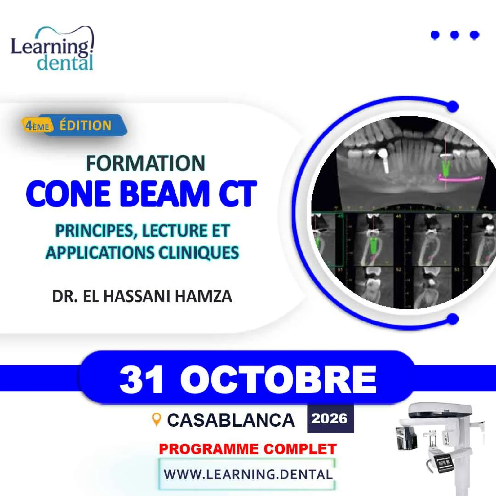 Formation en cone beam CT — Dr Hamza Hassani