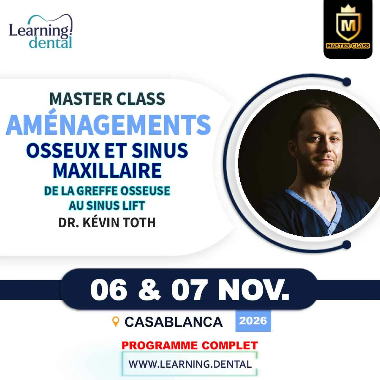 Master Class Aménagements osseux et sinus maxillaire — Dr Kévin Toth — Casablanca