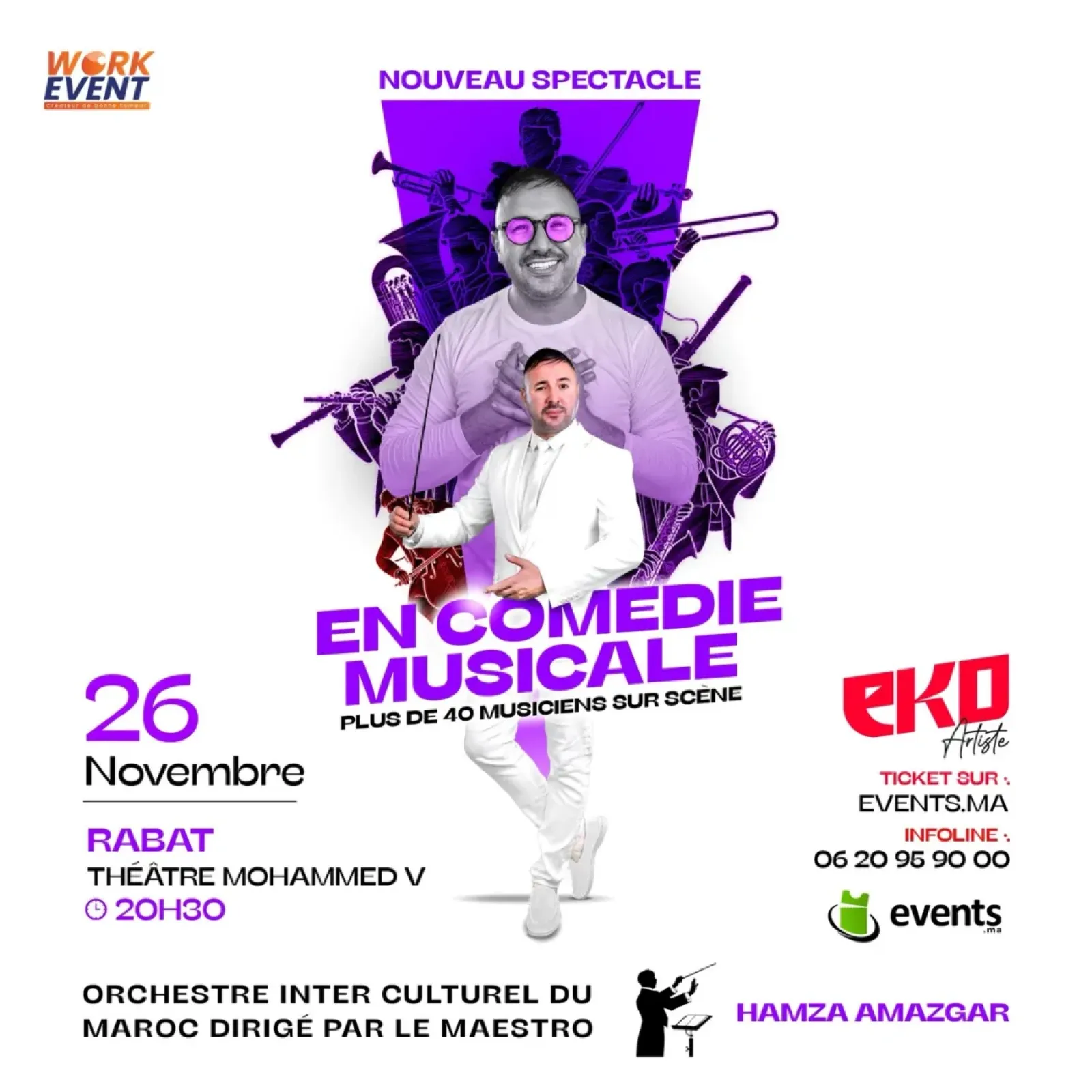EKO — « En Comédie Musicale » à Rabat (26 novembre)