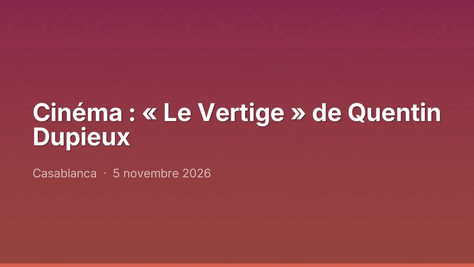 Cinéma : « Le Vertige » de Quentin Dupieux