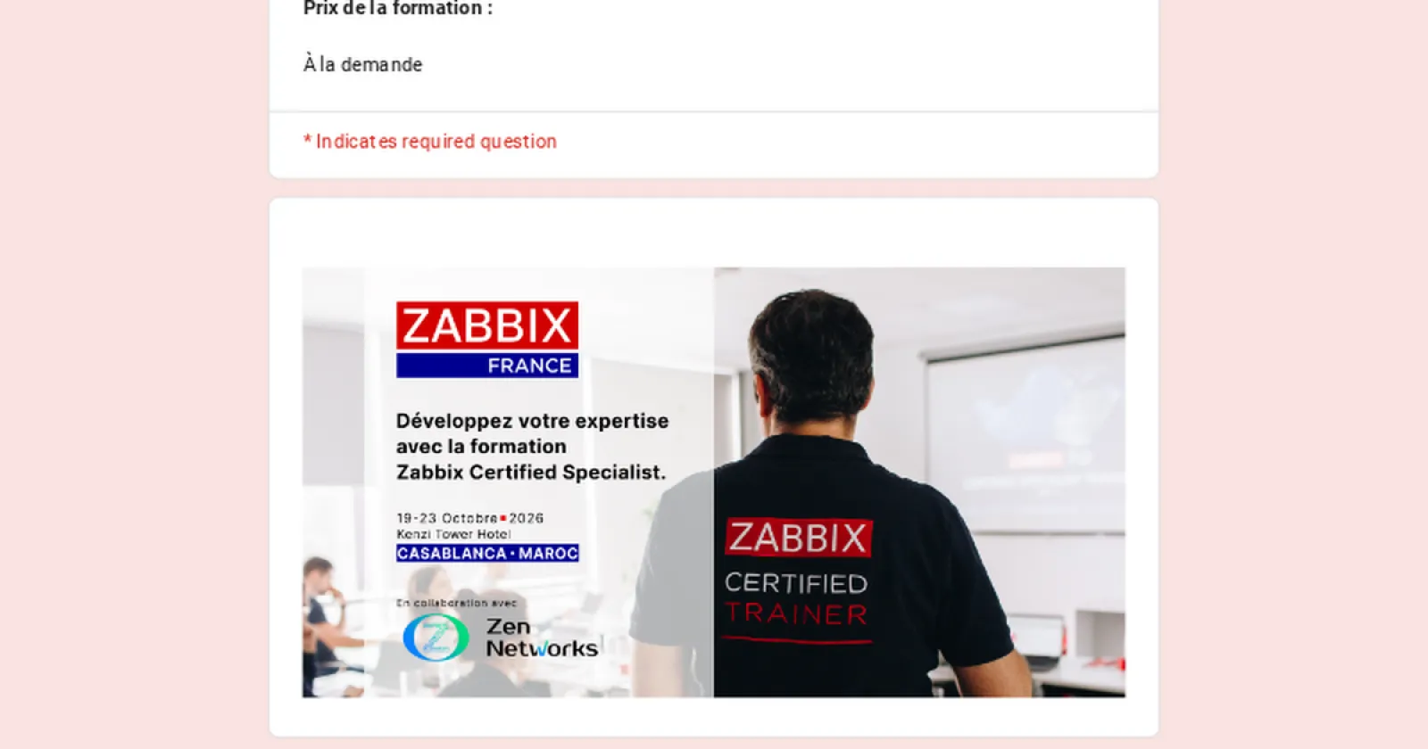 Formation officielle Zabbix Certified Specialist (ZCS) — Casablanca