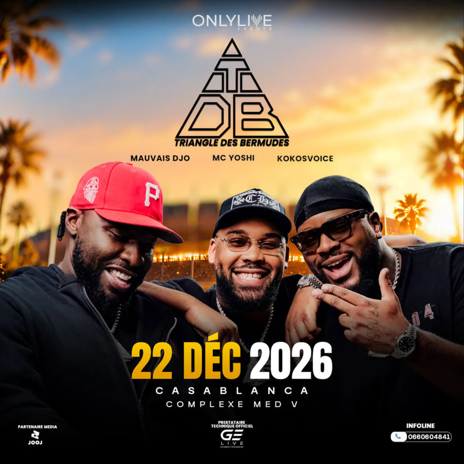 TDB — Triangle des Bermudes (Mauvais Djo, MC Yoshi, Kokosvoice) en concert à Casablanca