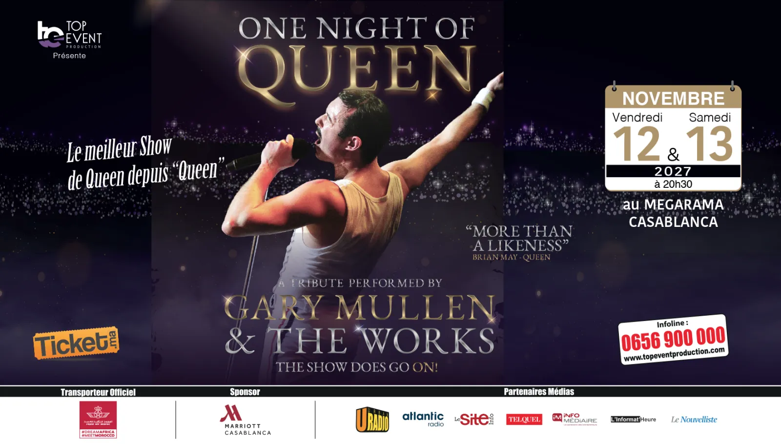 ONE NIGHT OF QUEEN 12/11 — Gary Mullen & The Works à Casablanca