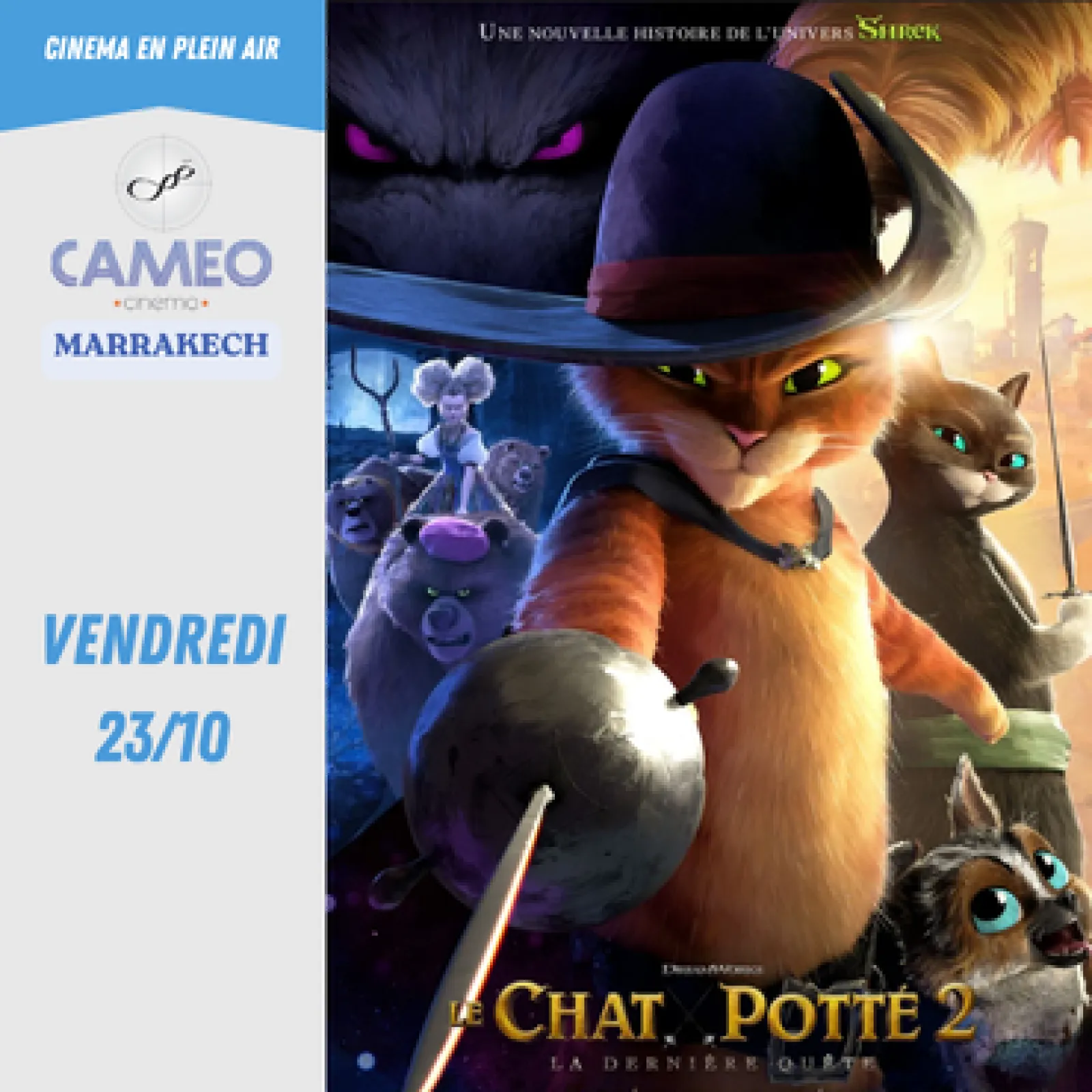 Le Chat Potté 2 : La dernière quête (VF) - 23 octobre 2026 — Cameo Cinema Marrakech