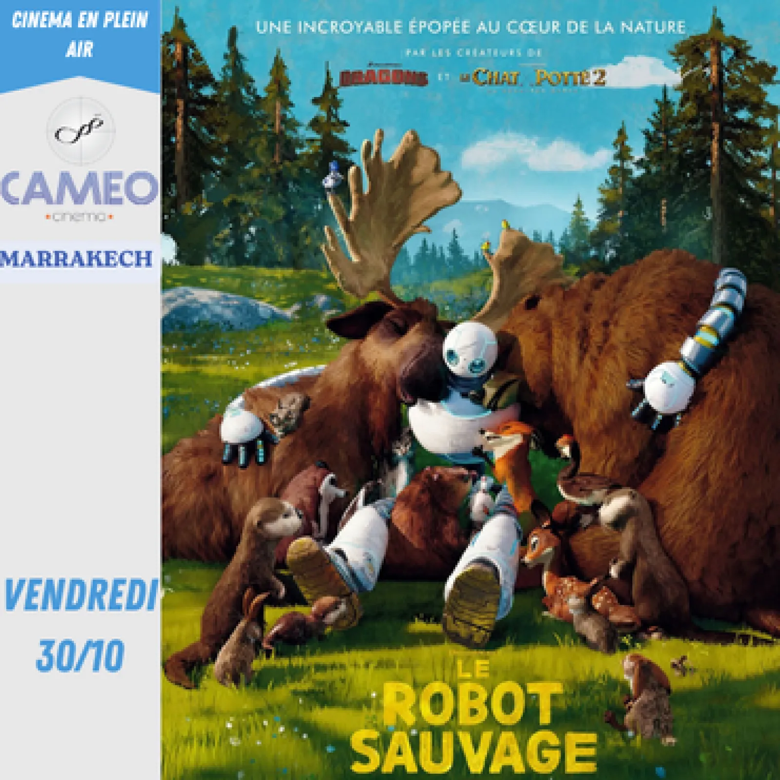 Le robot sauvage (VF) - 30 octobre 2026 — Cameo Cinema Marrakech