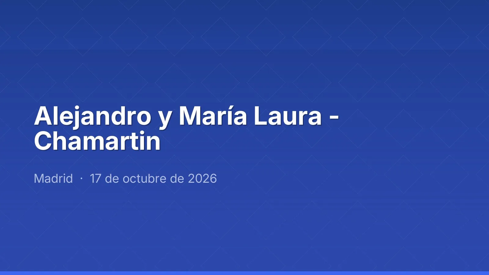 Alejandro y María Laura - Chamartin