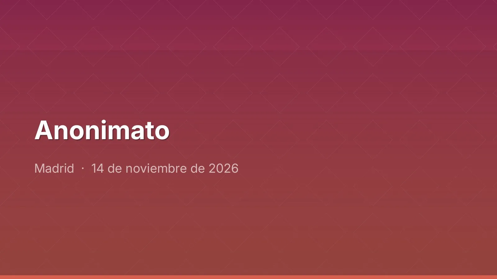 Anonimato