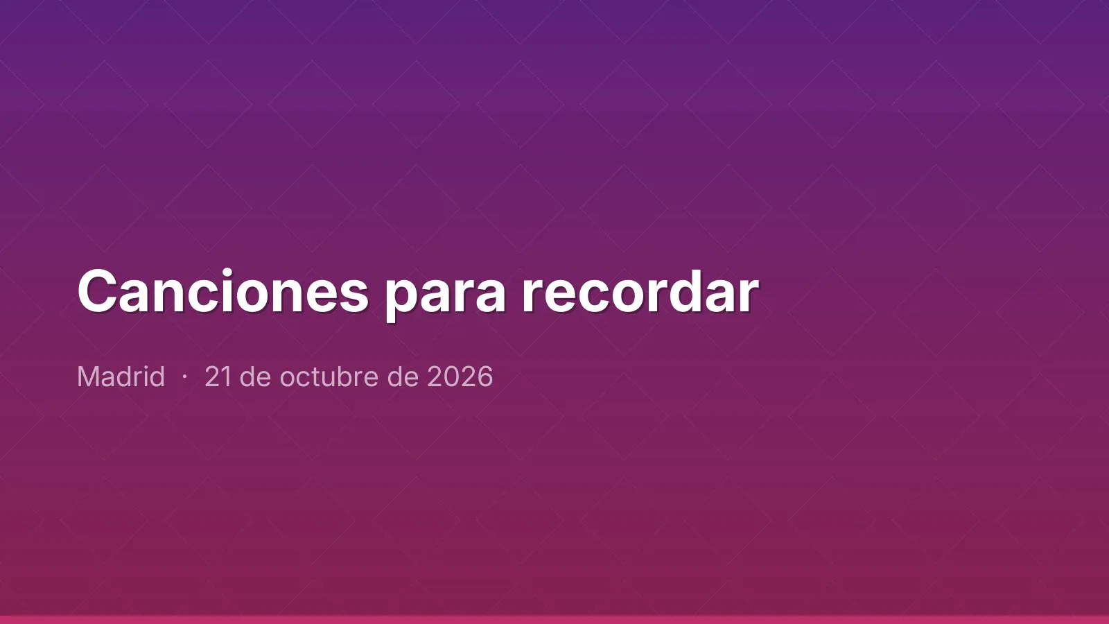 Canciones para recordar