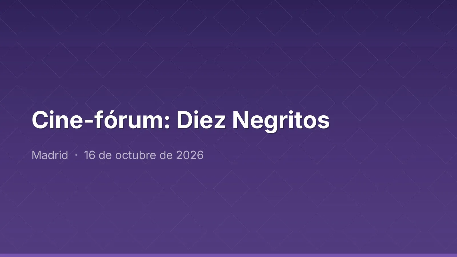 Cine-fórum: Diez Negritos