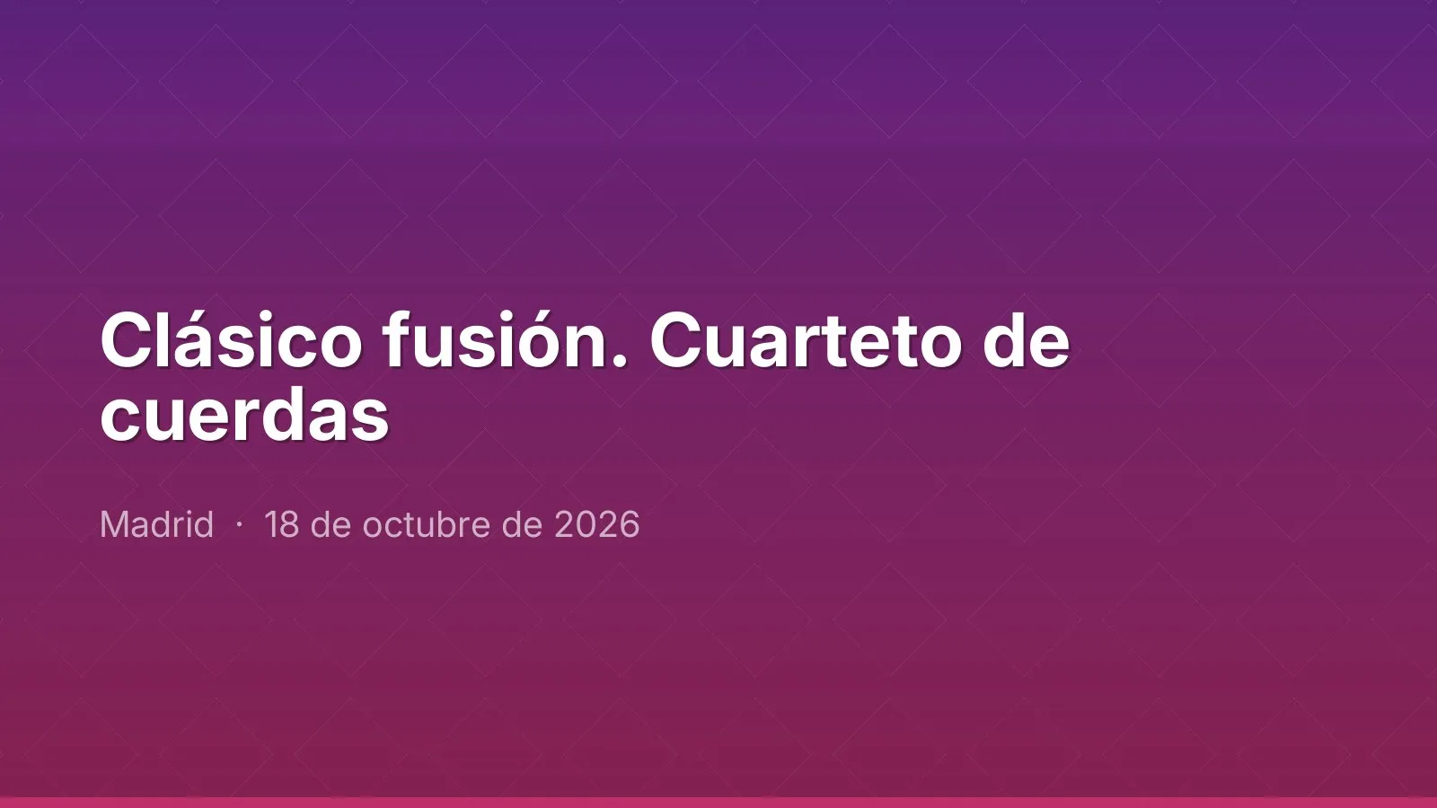 Clásico fusión. Cuarteto de cuerdas