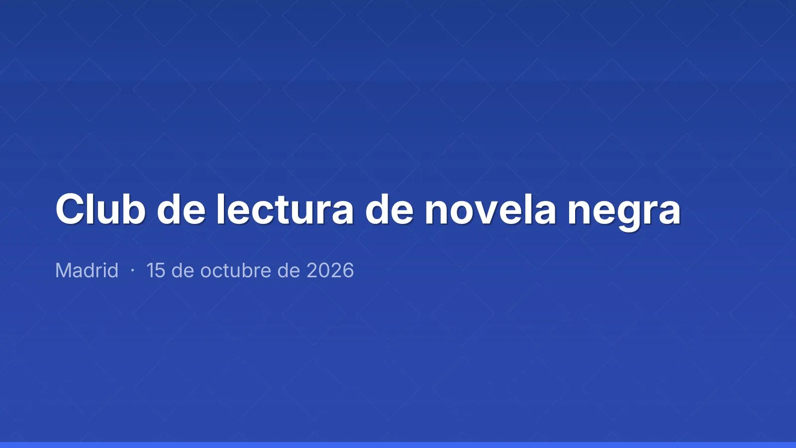 Club de lectura de novela negra