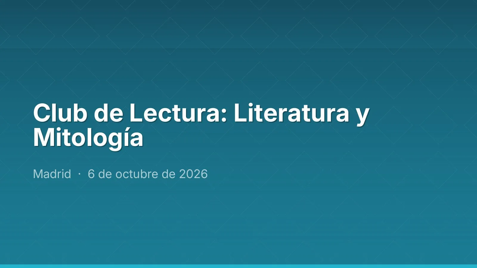 Club de Lectura: Literatura y Mitología