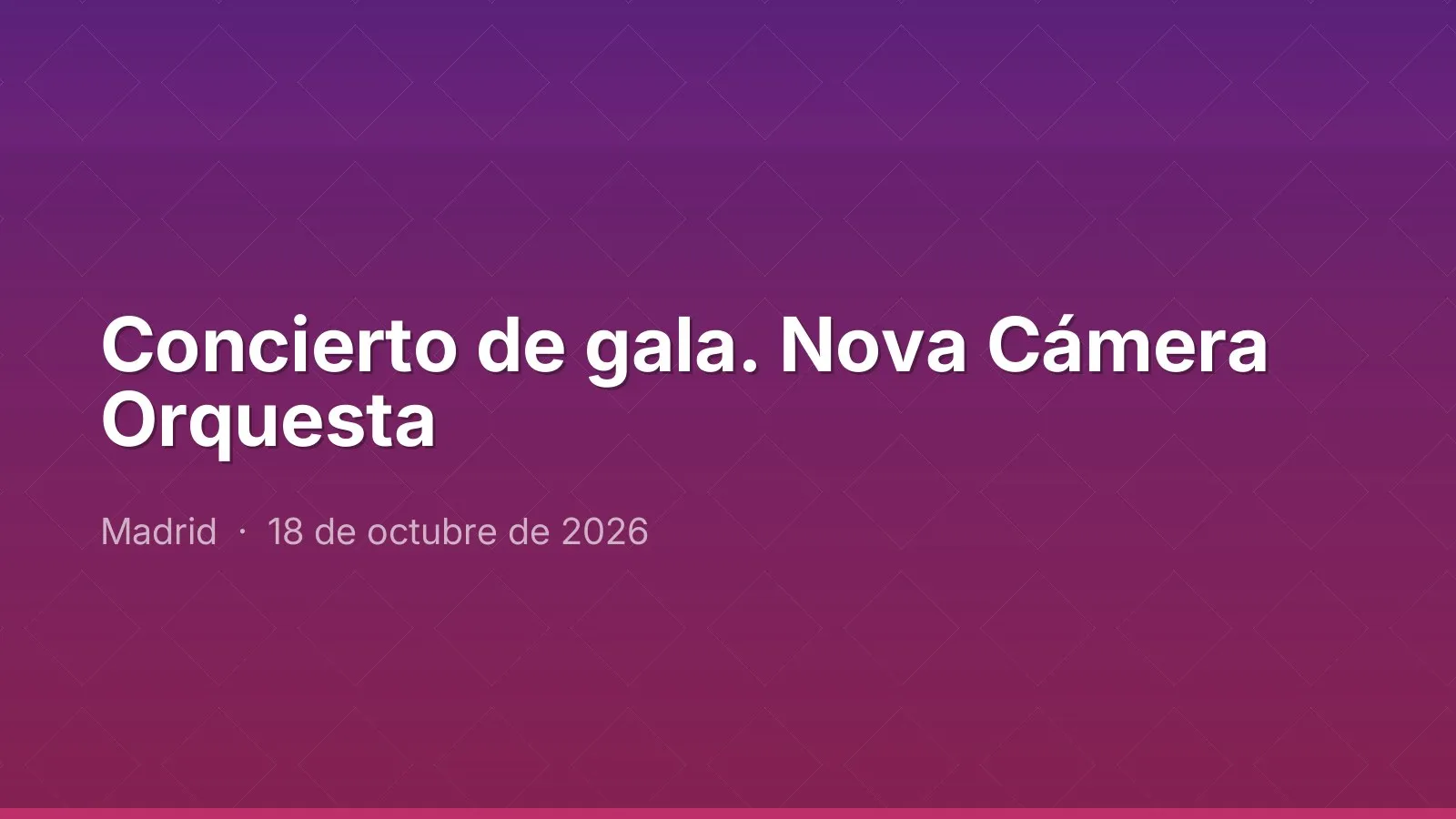 Concierto de gala. Nova Cámera Orquesta