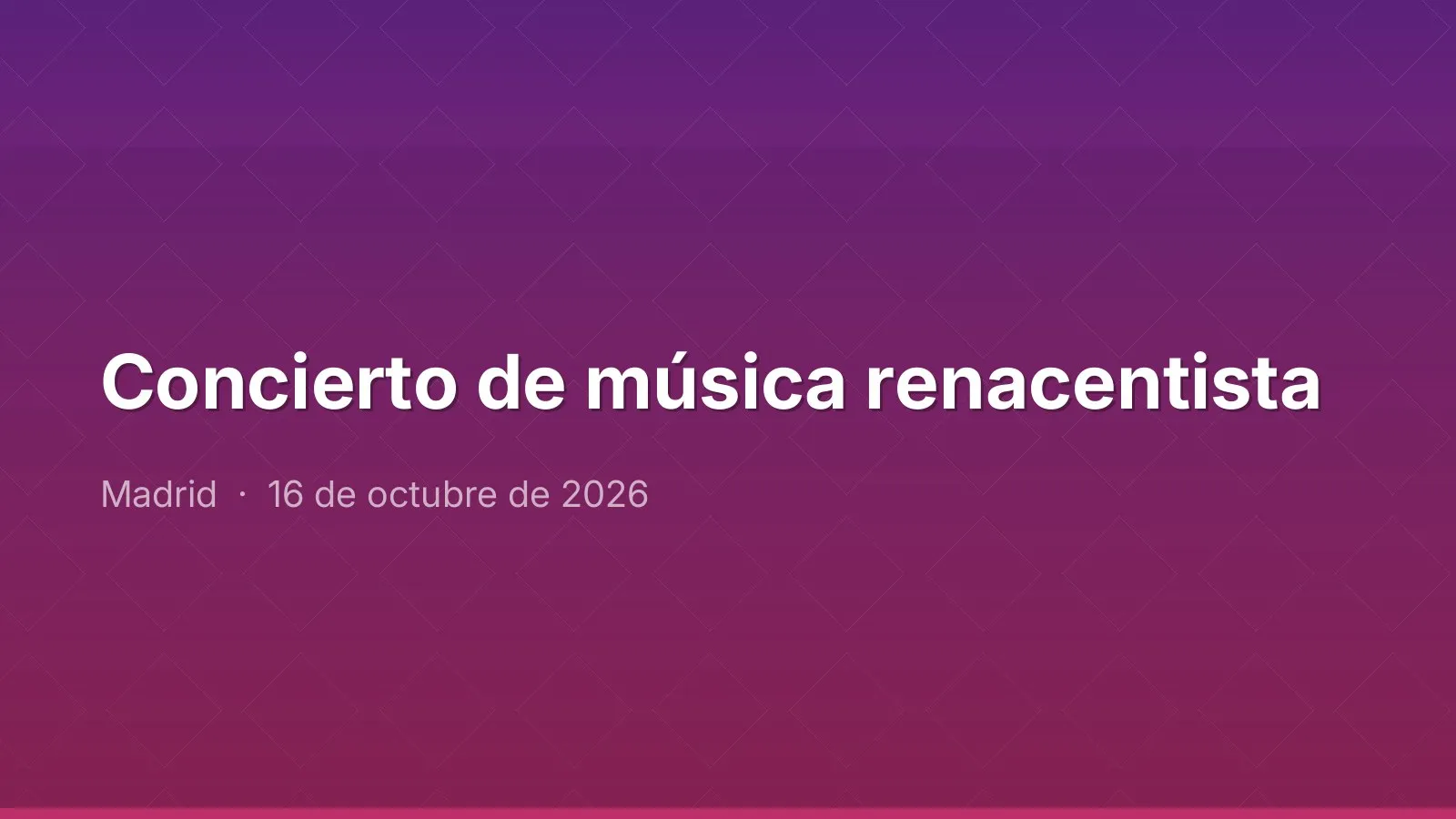 Concierto de música renacentista
