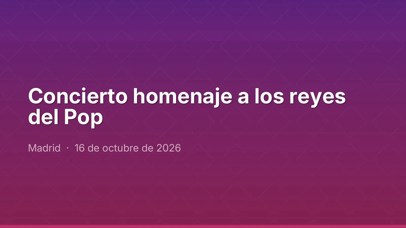 Concierto homenaje a los reyes del Pop