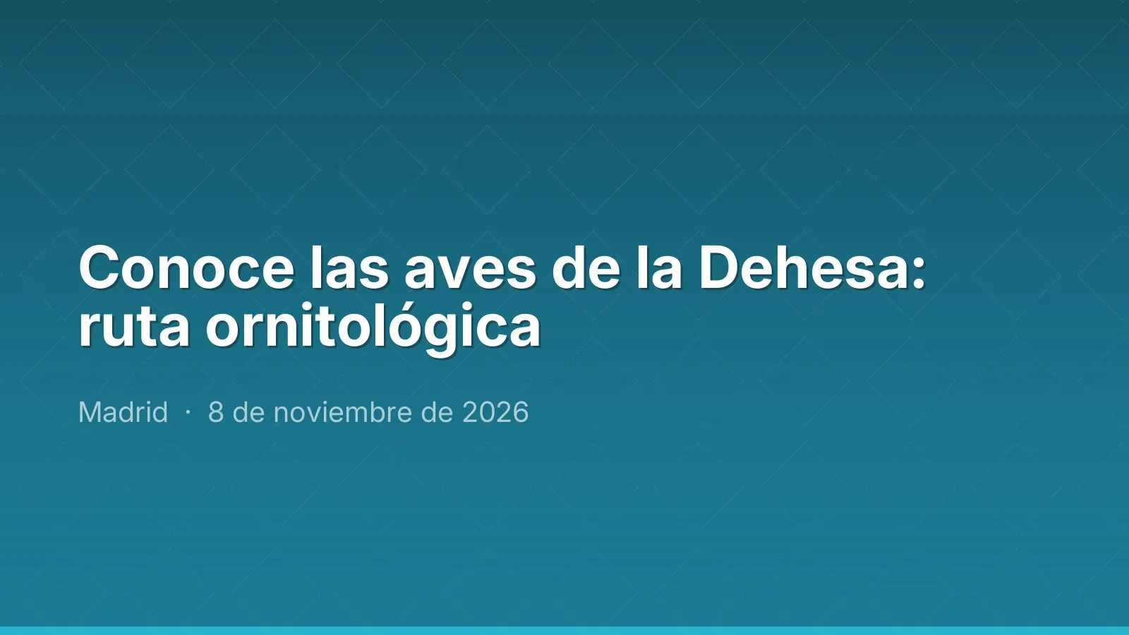 Conoce las aves de la Dehesa: ruta ornitológica