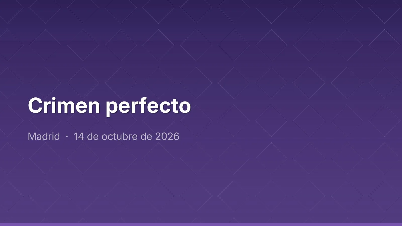 Crimen perfecto