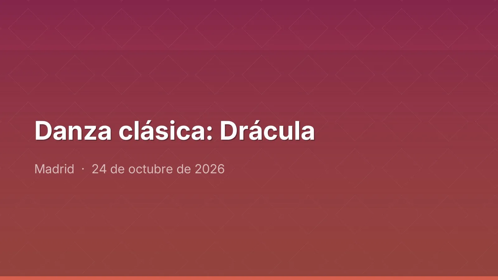 Danza clásica: Drácula