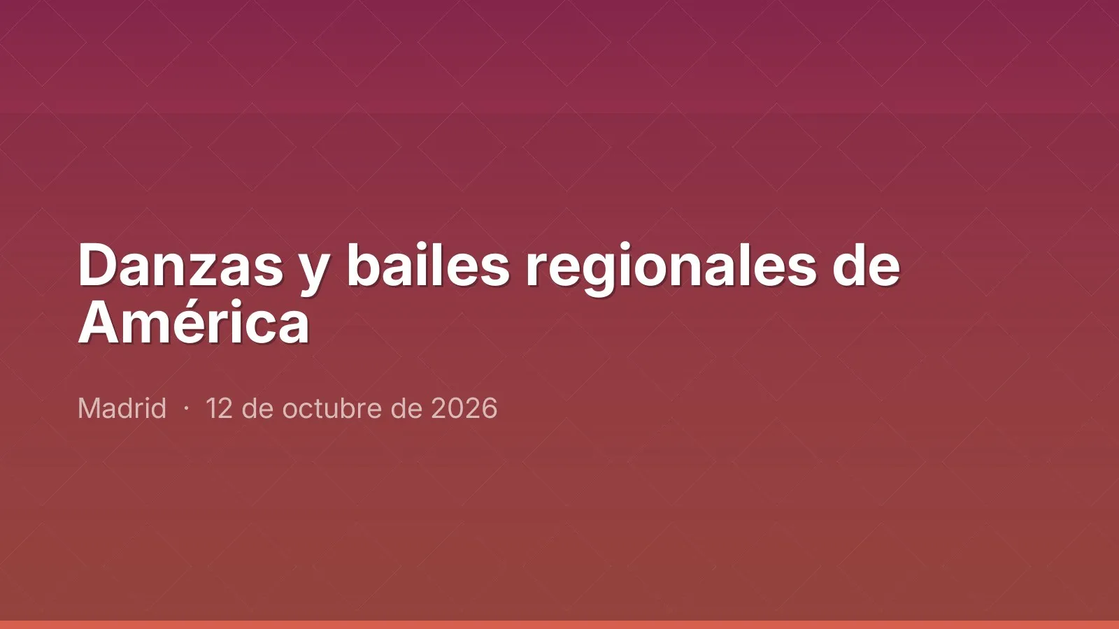 Danzas y bailes regionales de América