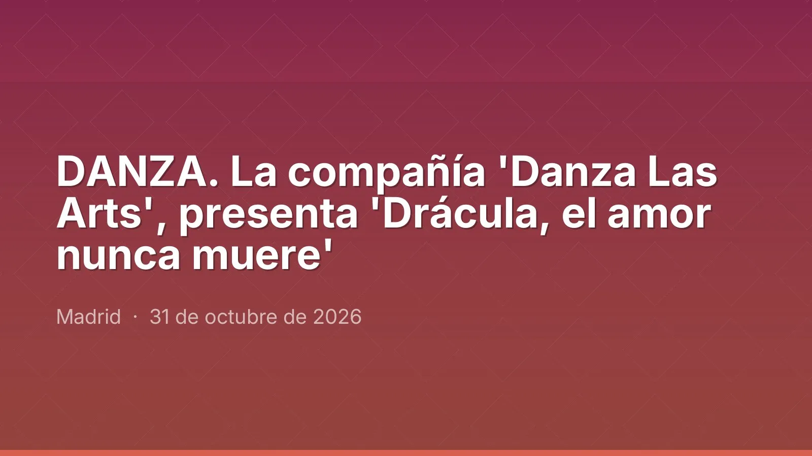DANZA. La compañía 'Danza Las Arts', presenta 'Drácula, el amor nunca muere'