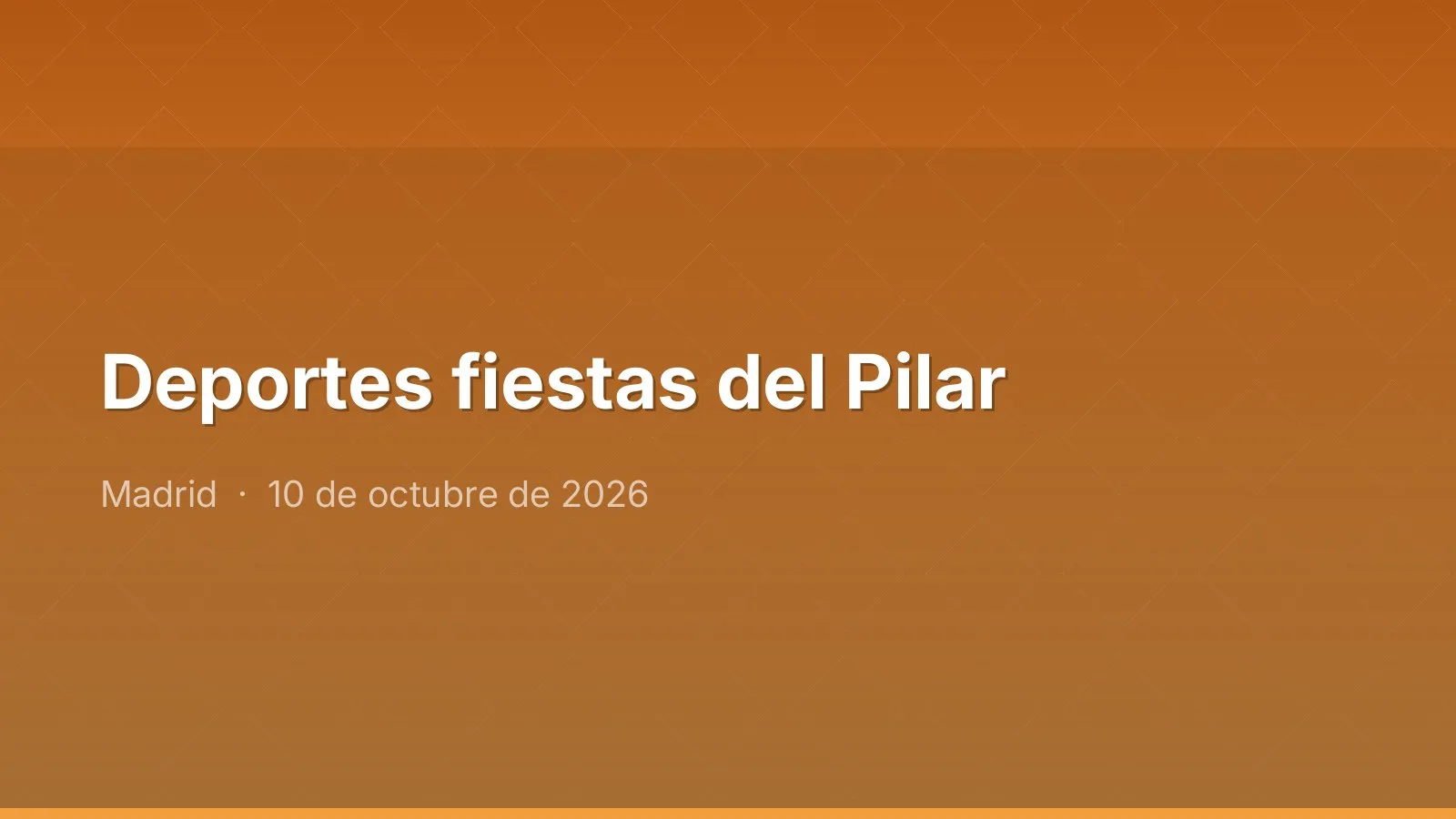 Deportes fiestas del Pilar