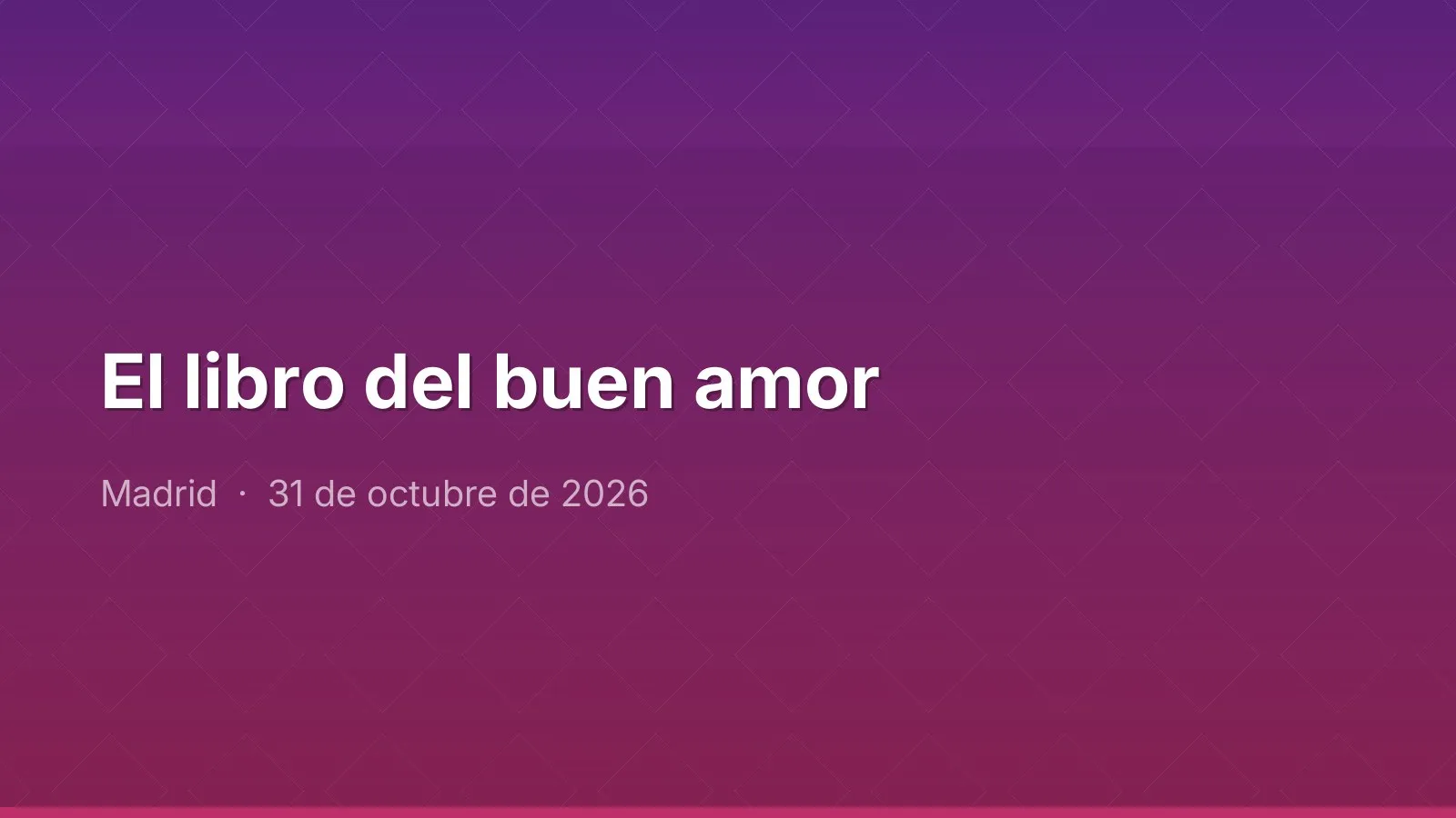 El libro del buen amor