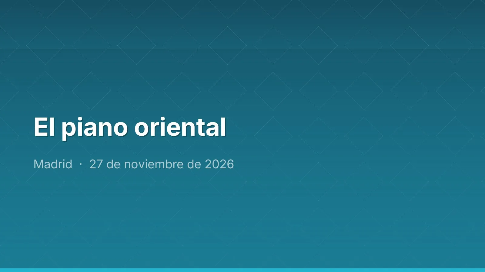 El piano oriental