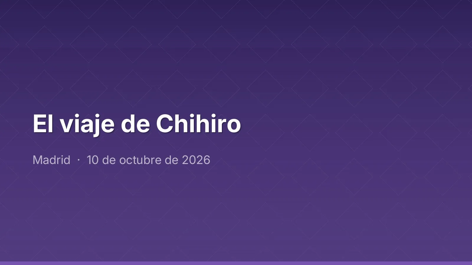 El viaje de Chihiro
