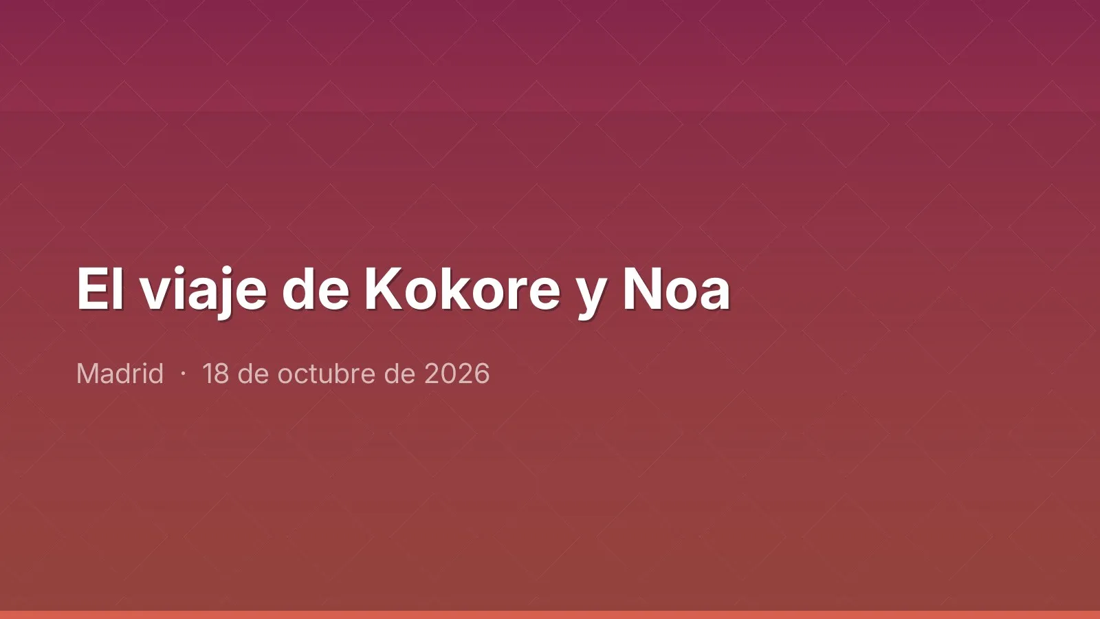 El viaje de Kokore y Noa