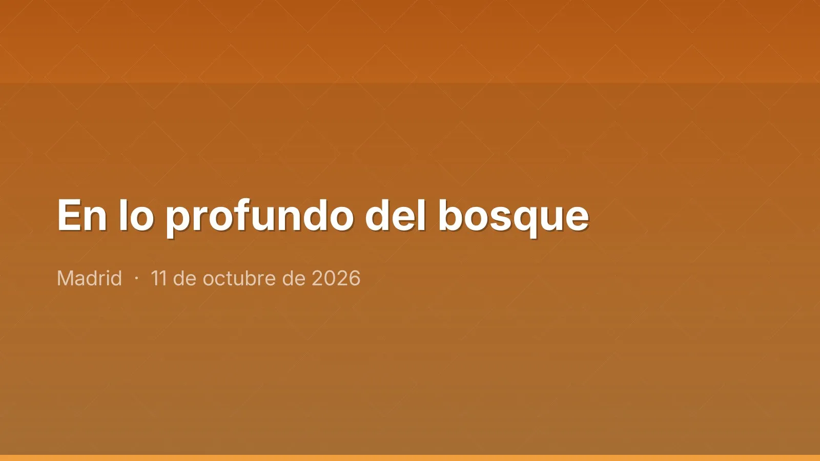 En lo profundo del bosque